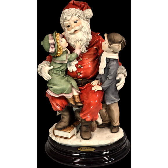 Florence Giuseppe Armani XMAS WISHES Santa With Children Figurine 1417C, Italy - Picture 1 of 13